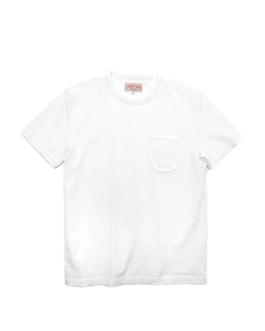 1940s Solid Colour Rib Pocket Tee - Image 3