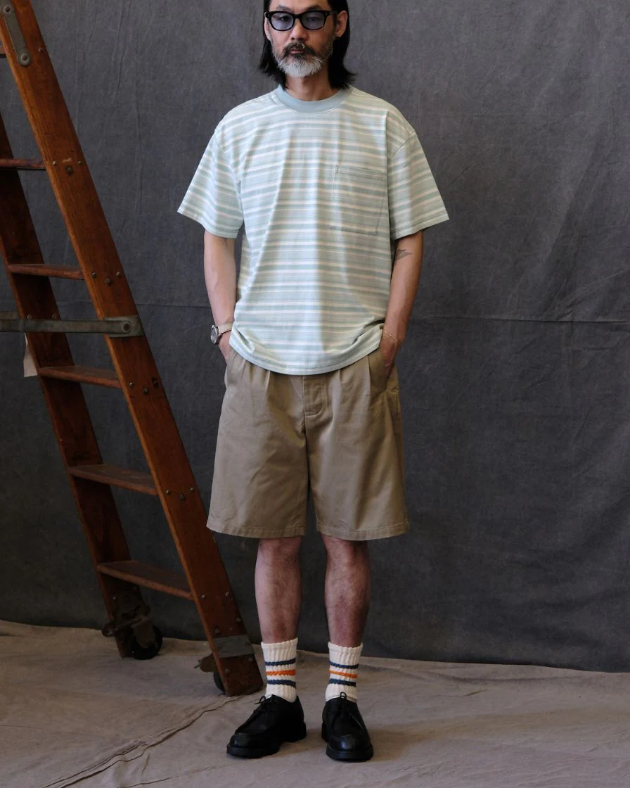 Heavyweight Striped Pocket T-Shirt – 280g Cotton