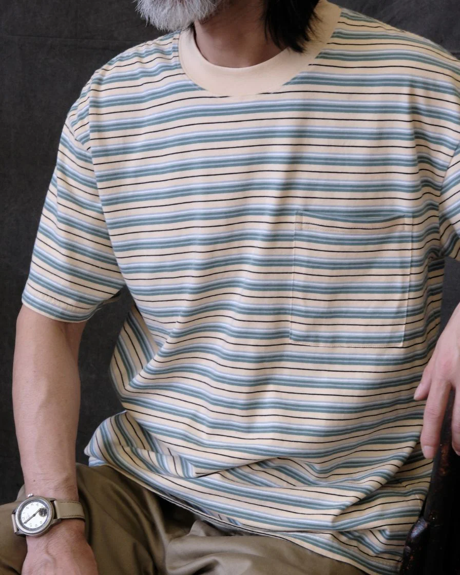 Heavyweight Striped Pocket T-Shirt – 280g Cotton - Image 16