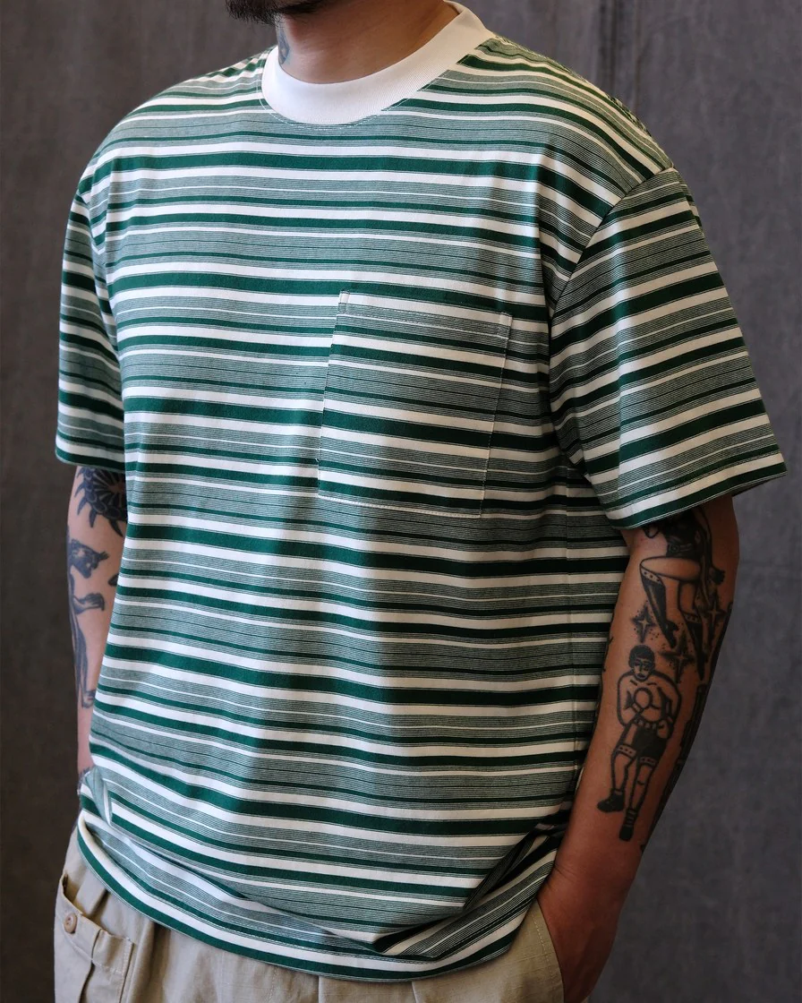 Heavyweight Striped Pocket T-Shirt – 280g Cotton - Image 5