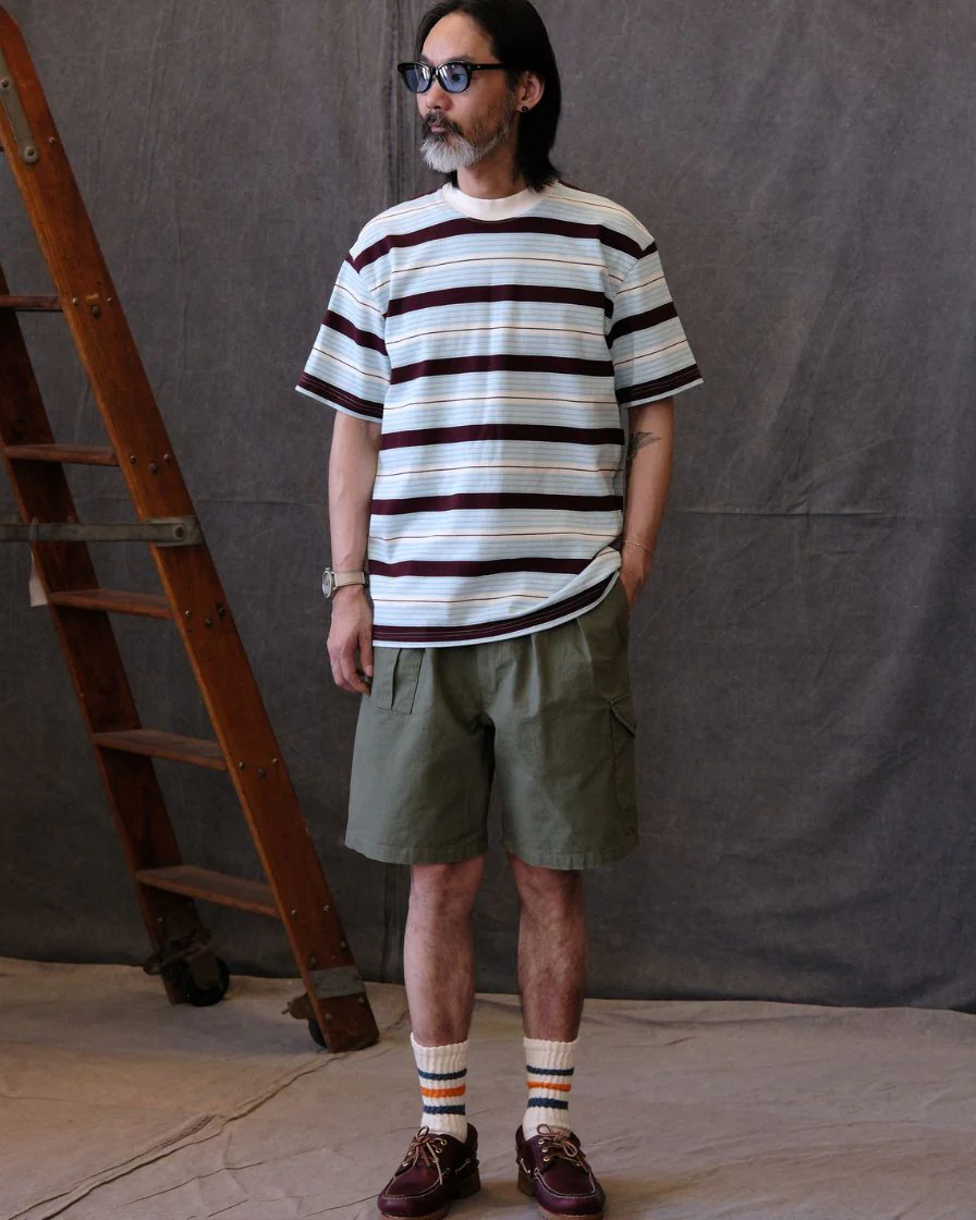 Boxy Heavyweight Striped T-Shirt – 310g Cotton