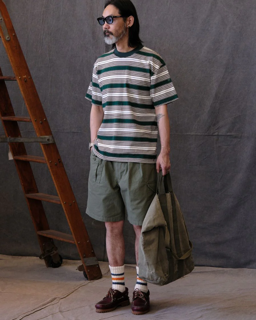 Boxy Heavyweight Striped T-Shirt – 310g Cotton - Image 11