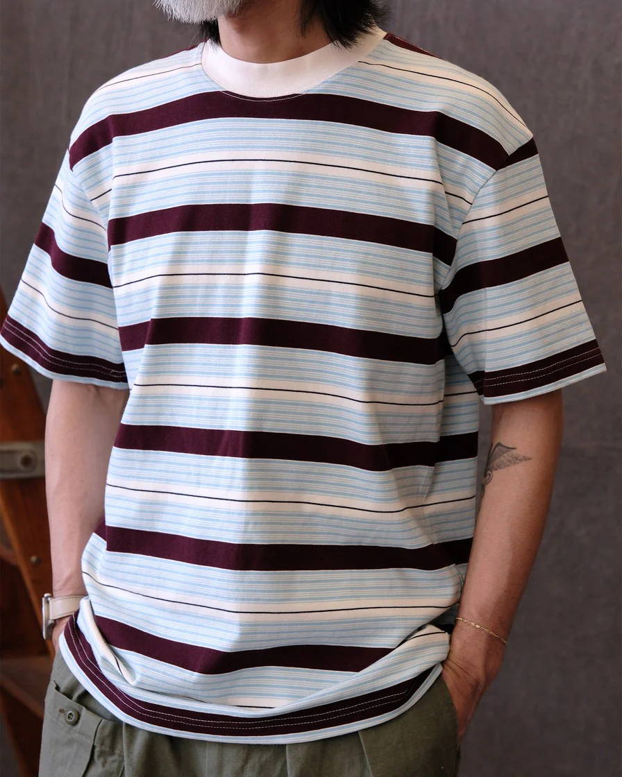 Boxy Heavyweight Striped T-Shirt – 310g Cotton - Image 2