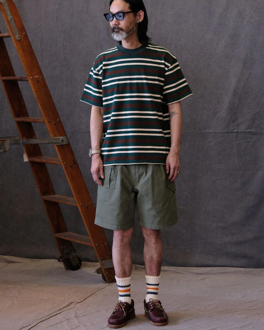 Boxy Heavyweight Striped T-Shirt – 310g Cotton - Image 4
