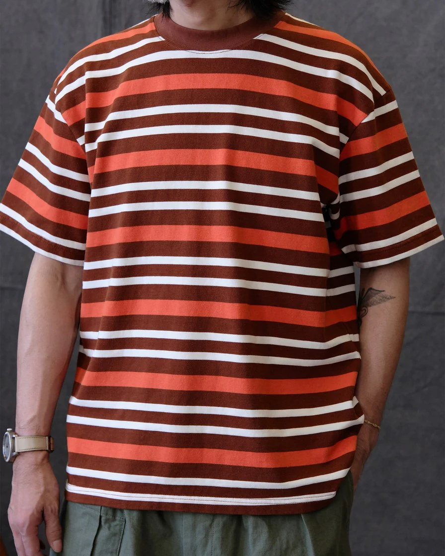 Boxy Heavyweight Striped T-Shirt – 310g Cotton - Image 8