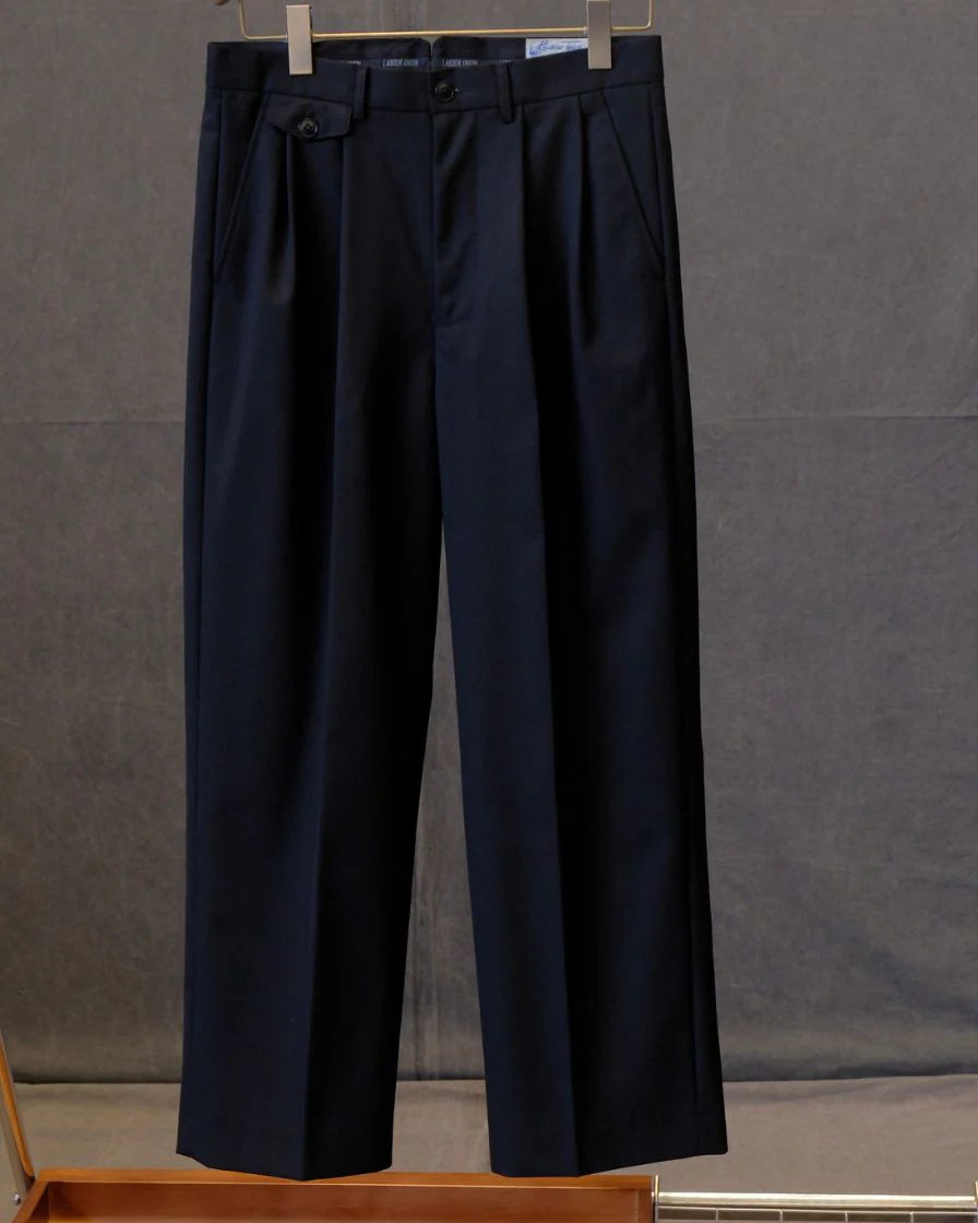Black High-Waisted Pleated Wool Trousers - Image 5