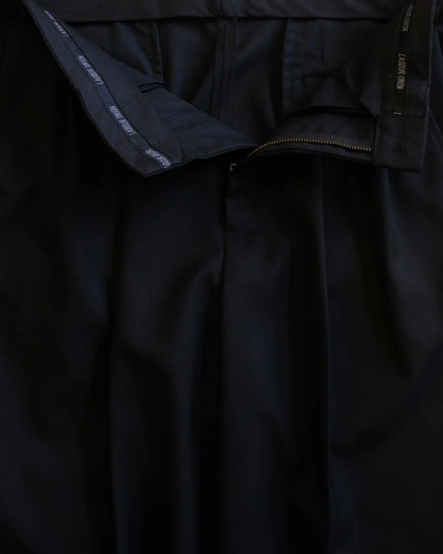 Black High-Waisted Pleated Wool Trousers - Image 9
