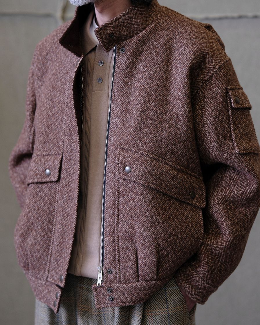Chevron Wool Bomber Jacket - Image 2