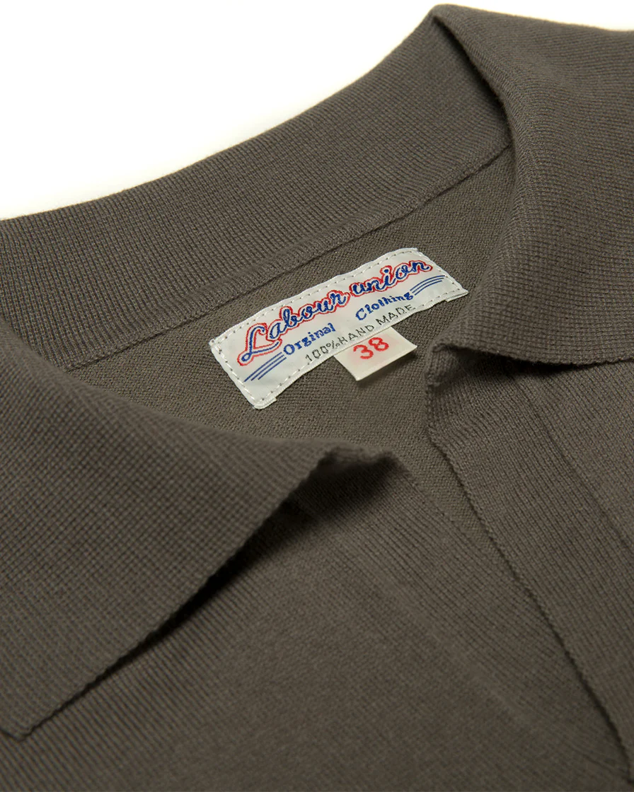 Grey Fly Collar Buttonless Polo Shirt - Image 4
