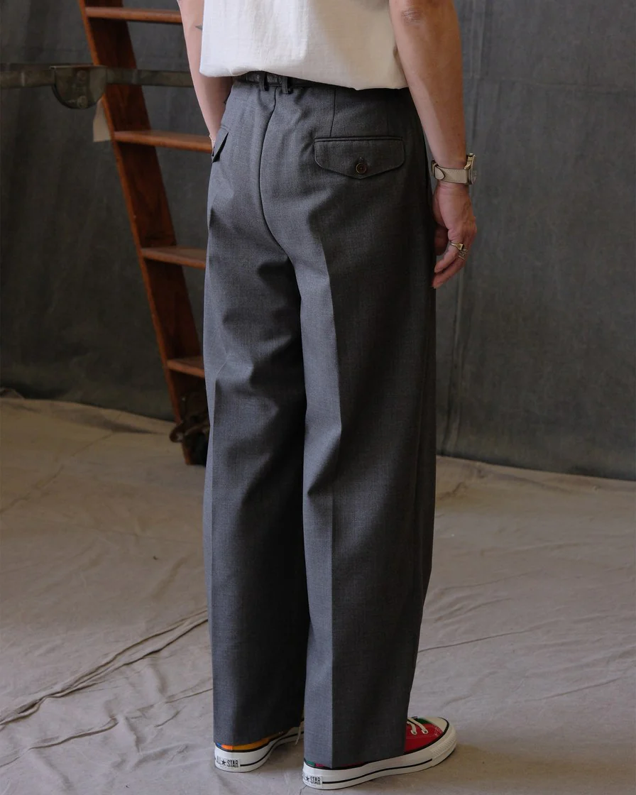 High-Waisted Pleated Wool Trousers - Image 11