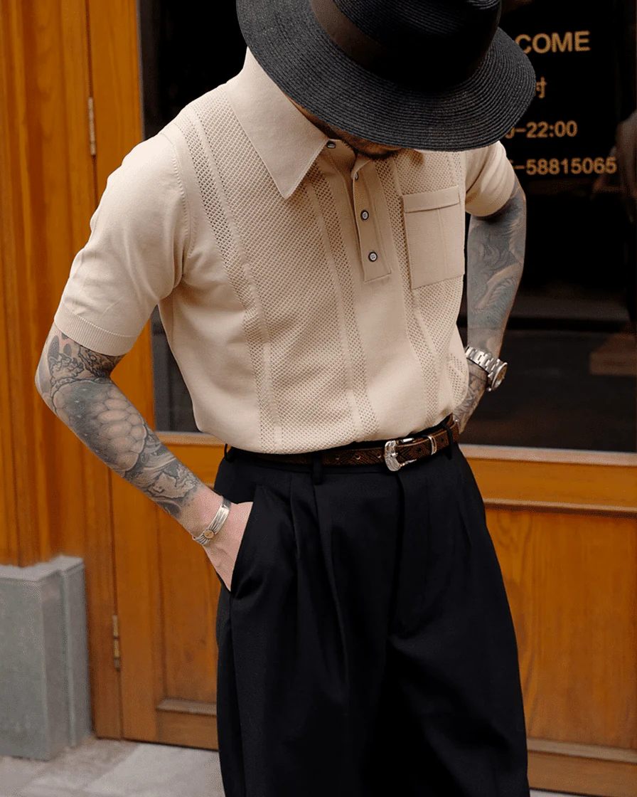 Knit Beige Sweater Shirt - Image 3