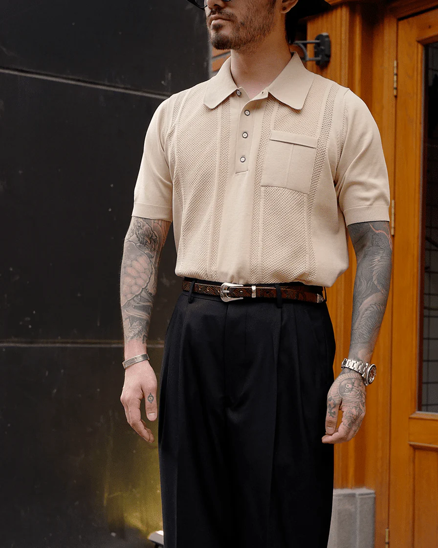 Knit Beige Sweater Shirt - Image 4
