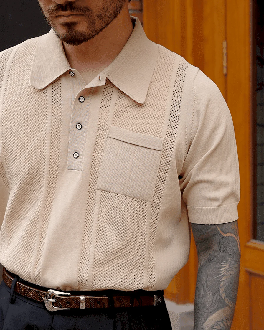 Knit Beige Sweater Shirt - Image 5