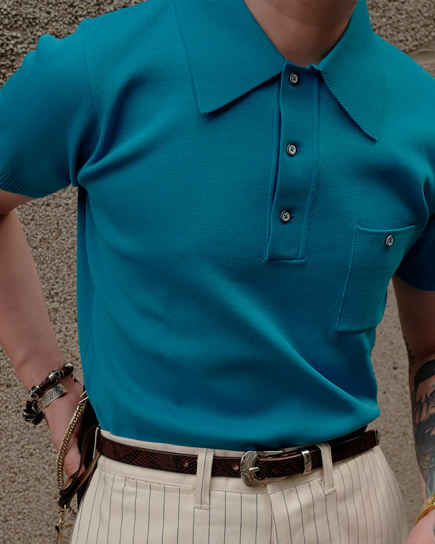 Lake Blue Polo Shirt - Image 3