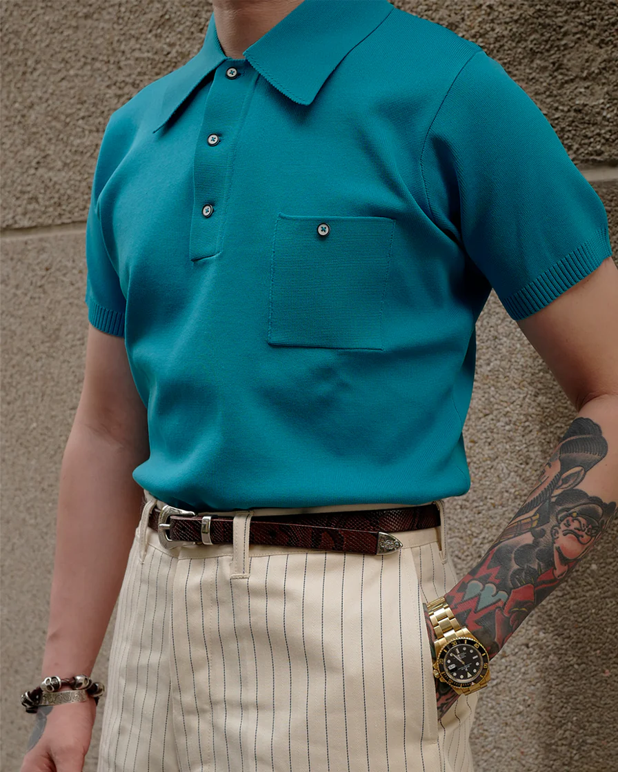 Lake Blue Polo Shirt - Image 4