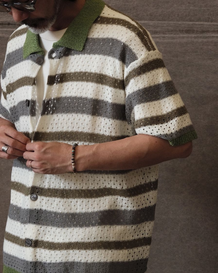 Hole-punched Stripe Shirt - Image 2