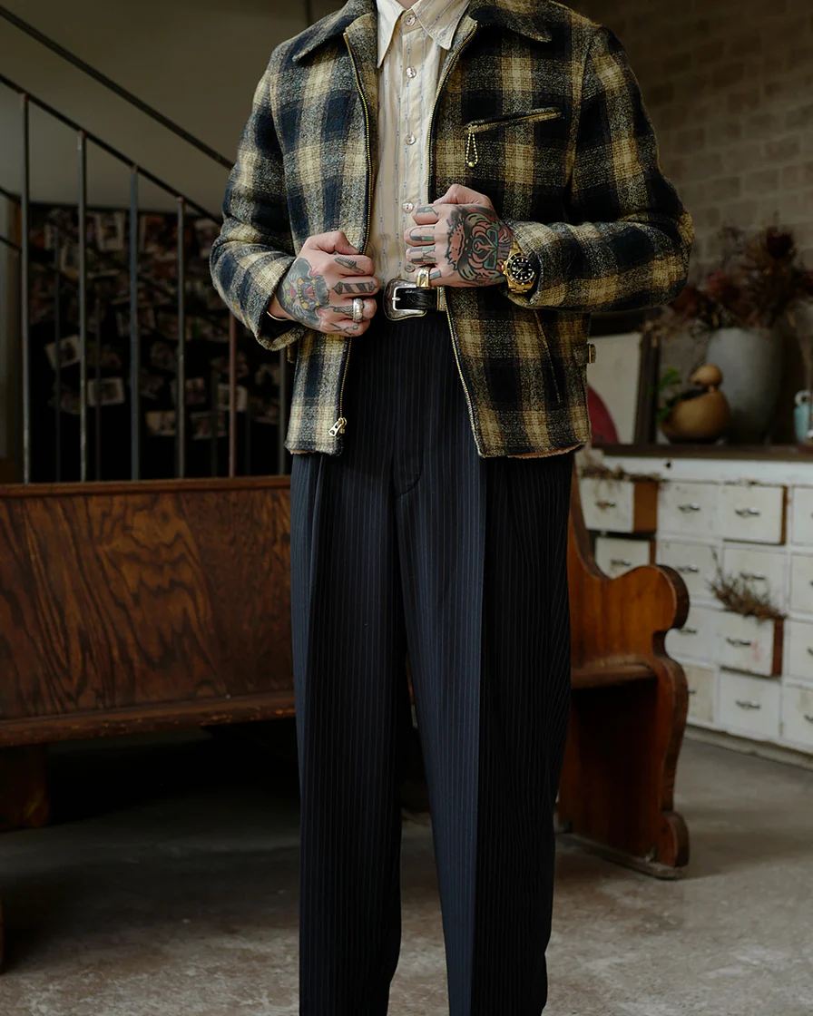 Mustard Plaid Sports Jacket - Image 3