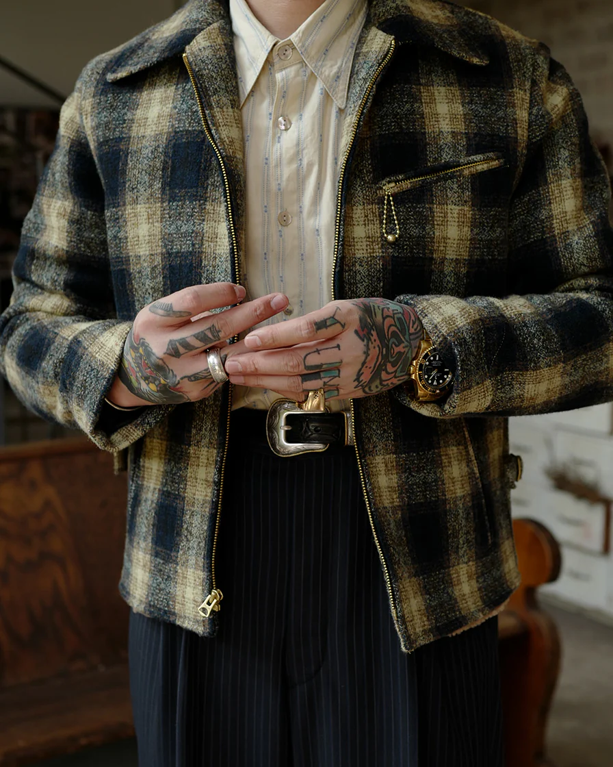 Mustard Plaid Sports Jacket - Image 4