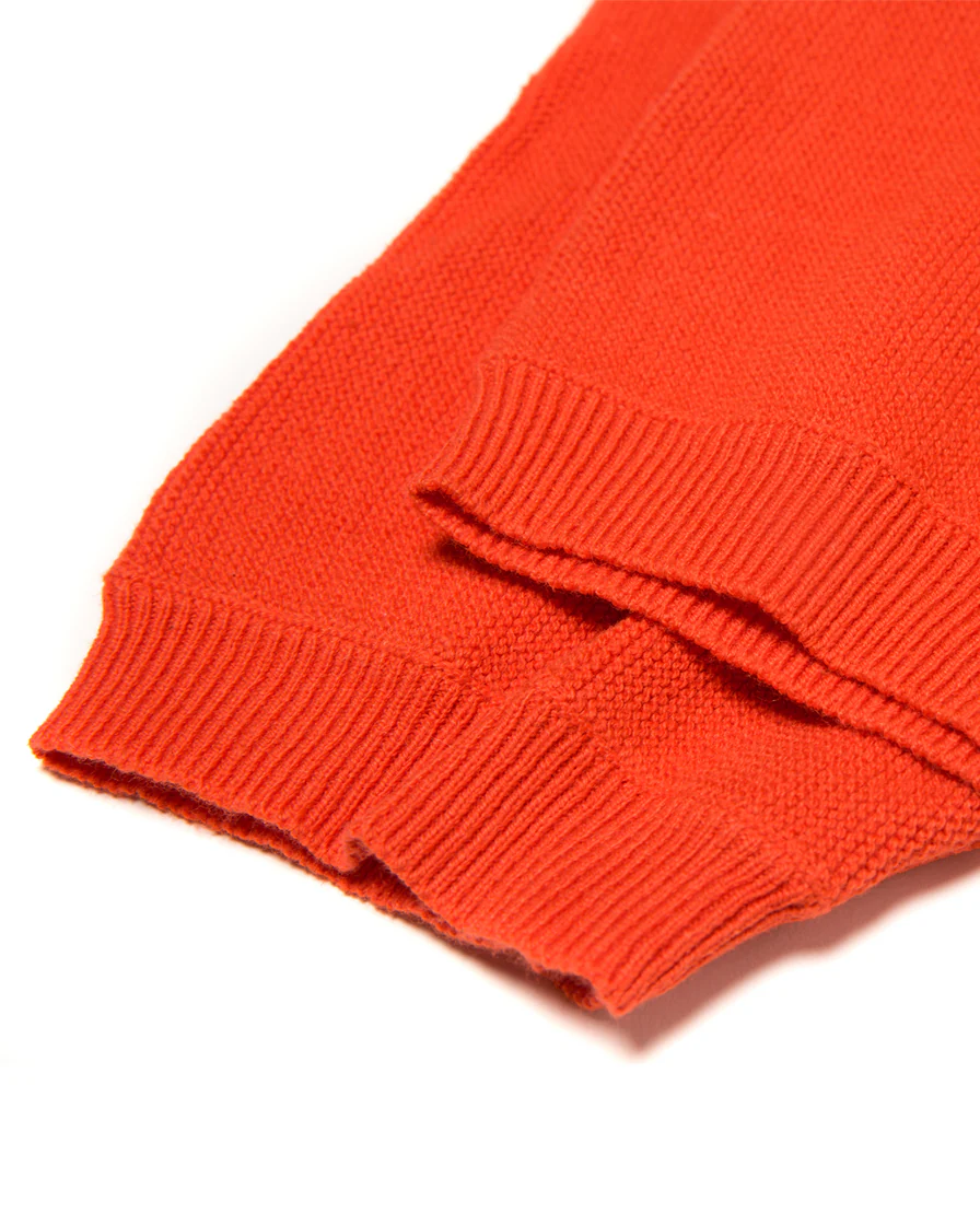 Orange Striped Knit Polo Shirt - Image 5