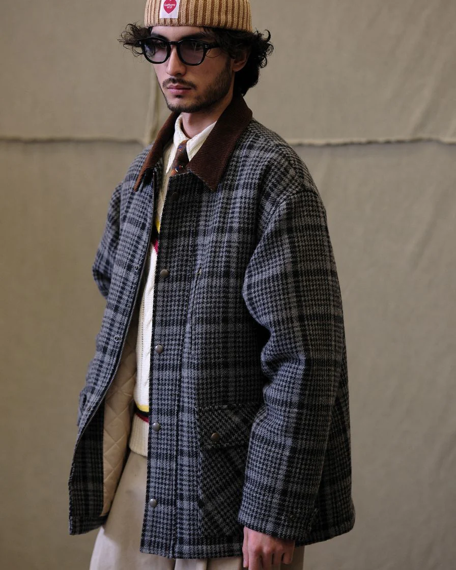 Wool Plaid Jacket Houndstooth Pattern - Image 11