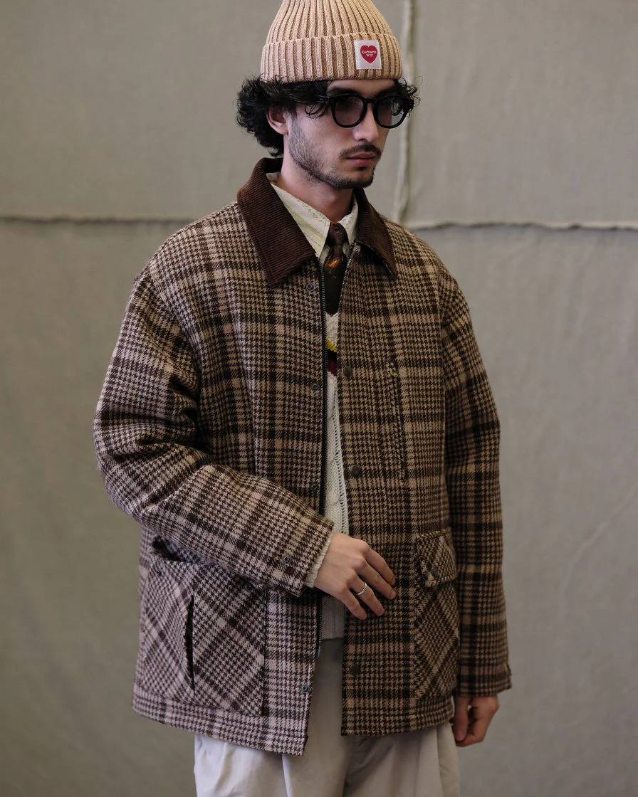 Wool Plaid Jacket Houndstooth Pattern - Image 2
