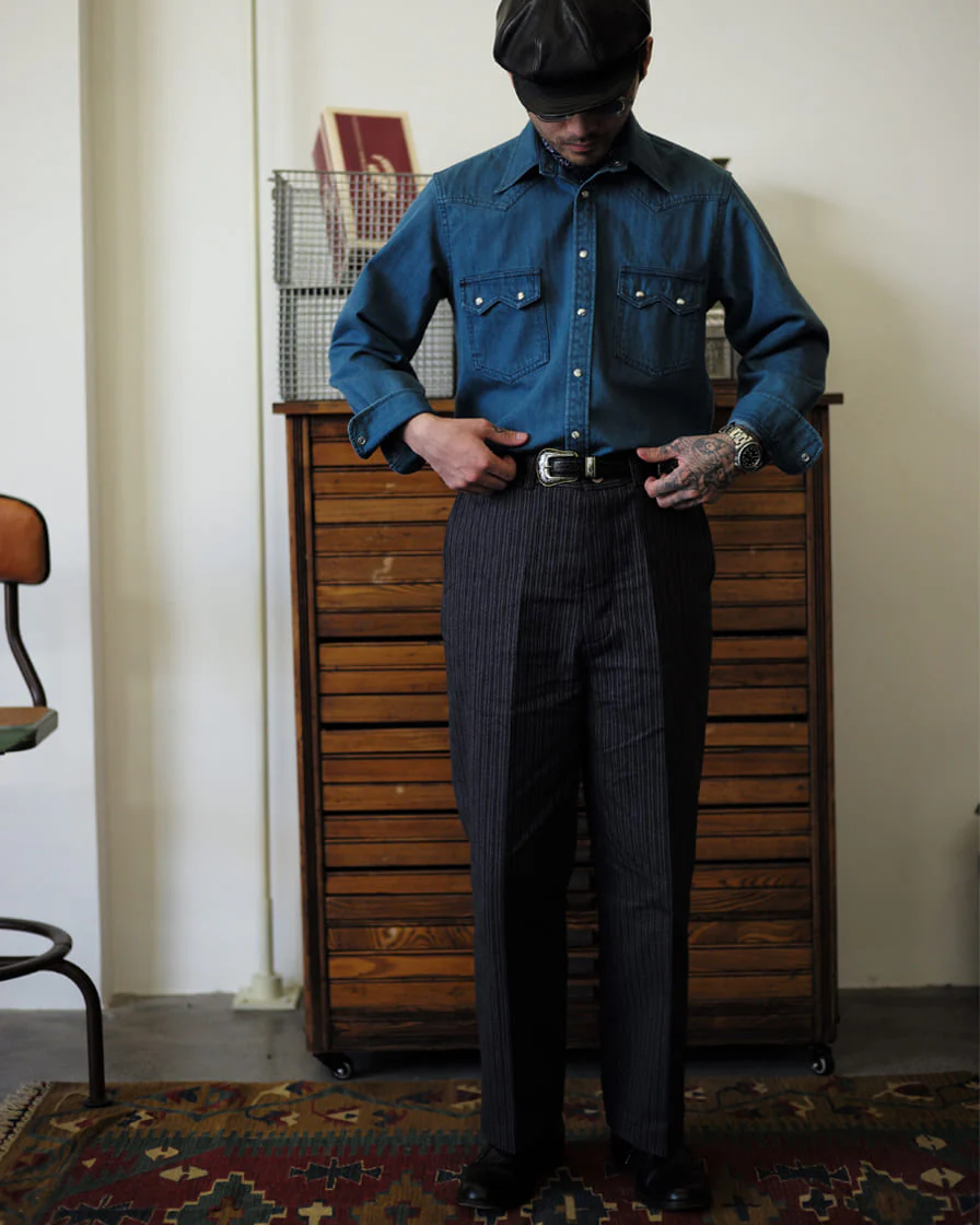 Rancher Western Shirt Washed Denim - Image 4