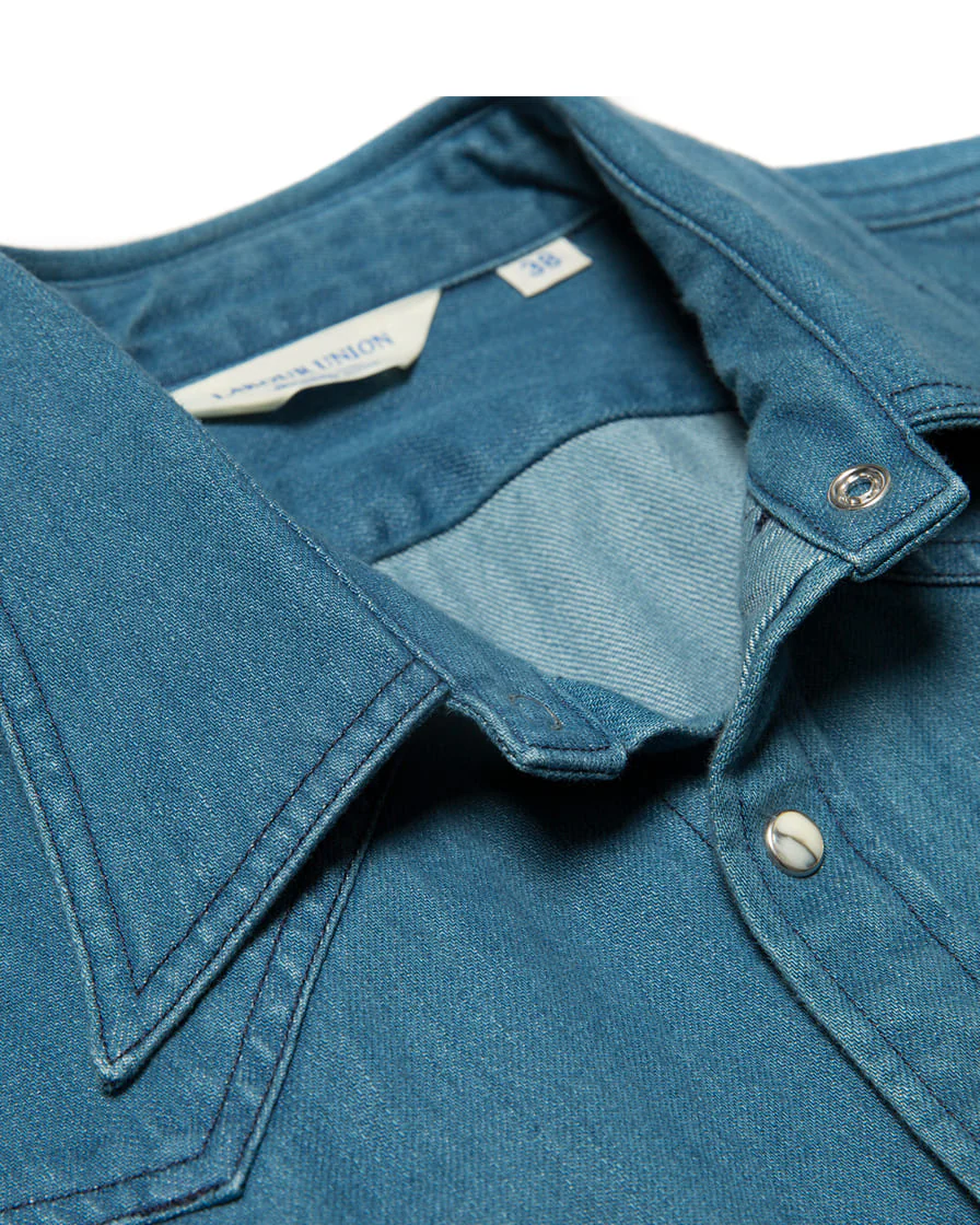 Rancher Western Shirt Washed Denim - Image 5