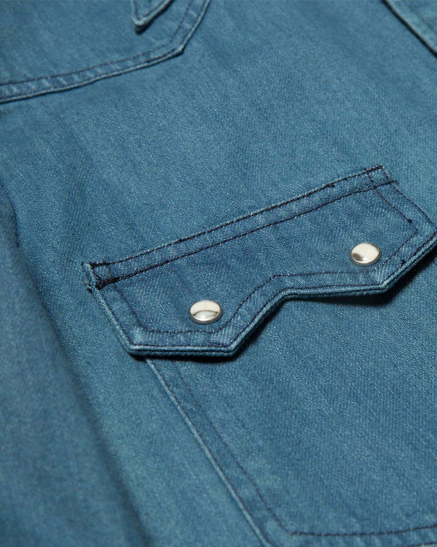Rancher Western Shirt Washed Denim - Image 6