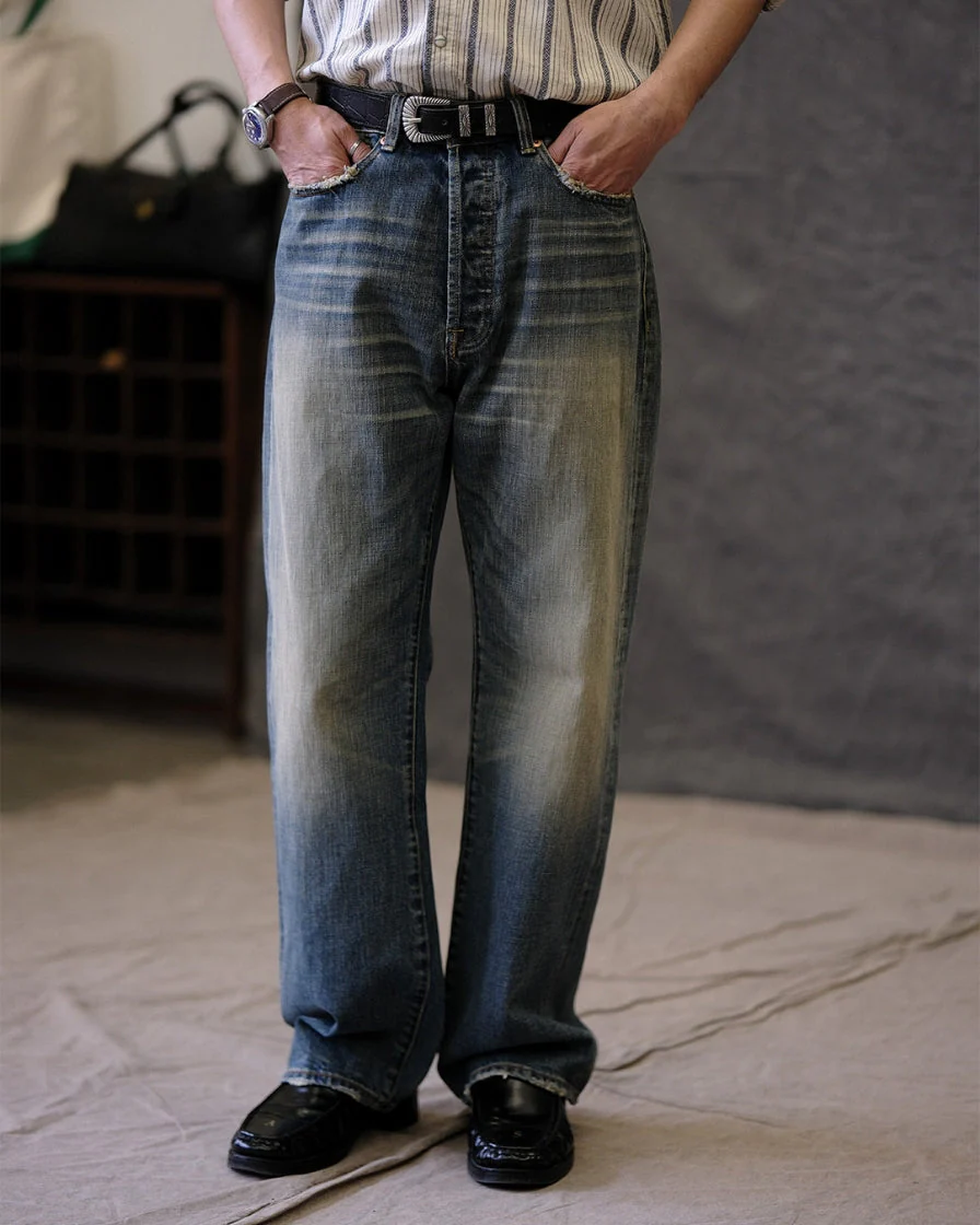 Stoned-washed Red-line Selvedge Straight-leg Jeans 15.5oz - Image 2
