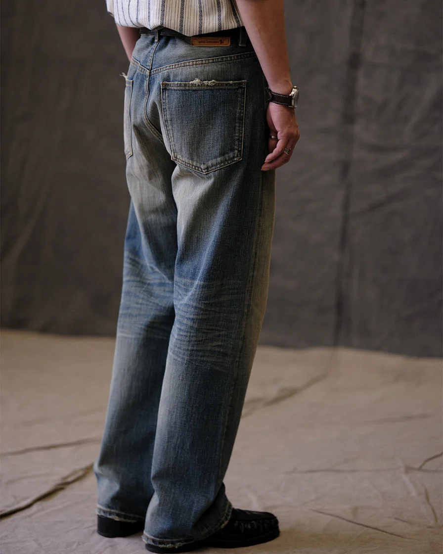 Stoned-washed Red-line Selvedge Straight-leg Jeans 15.5oz - Image 4