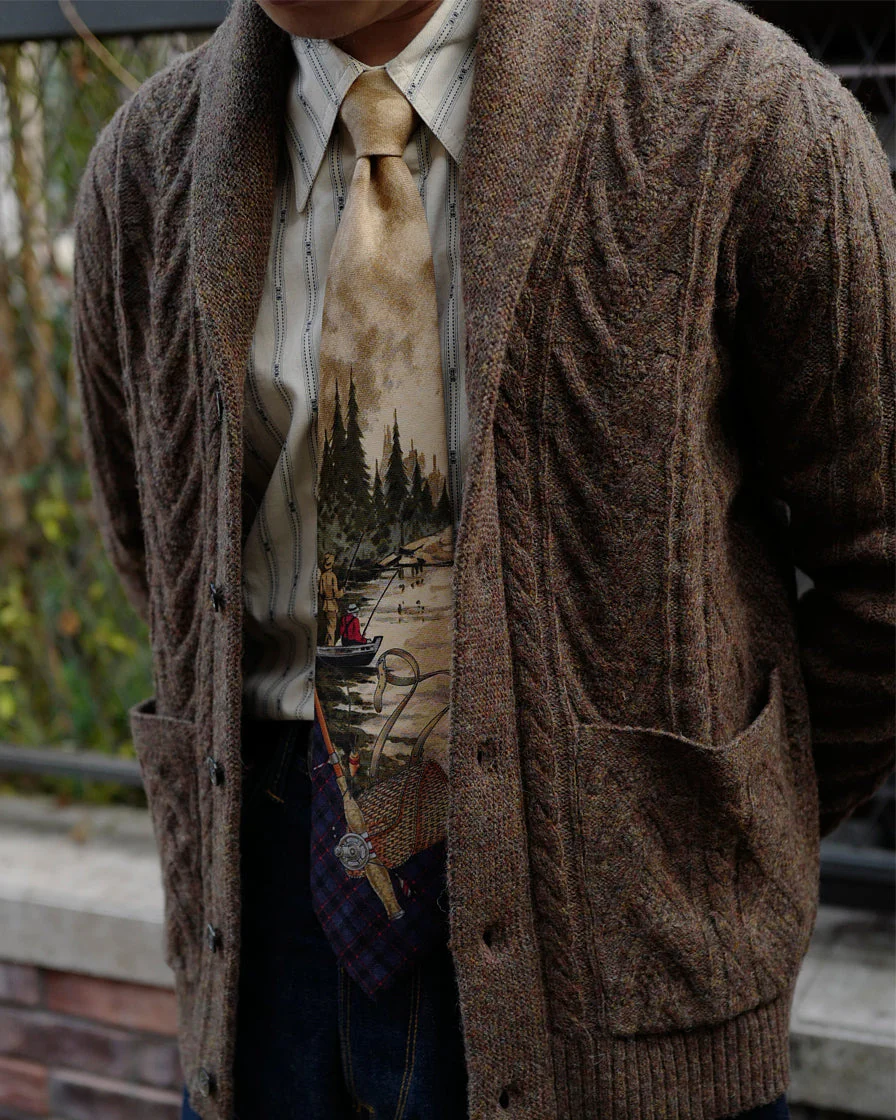 Shetland Wool Cable-knit Cardigan - Image 3