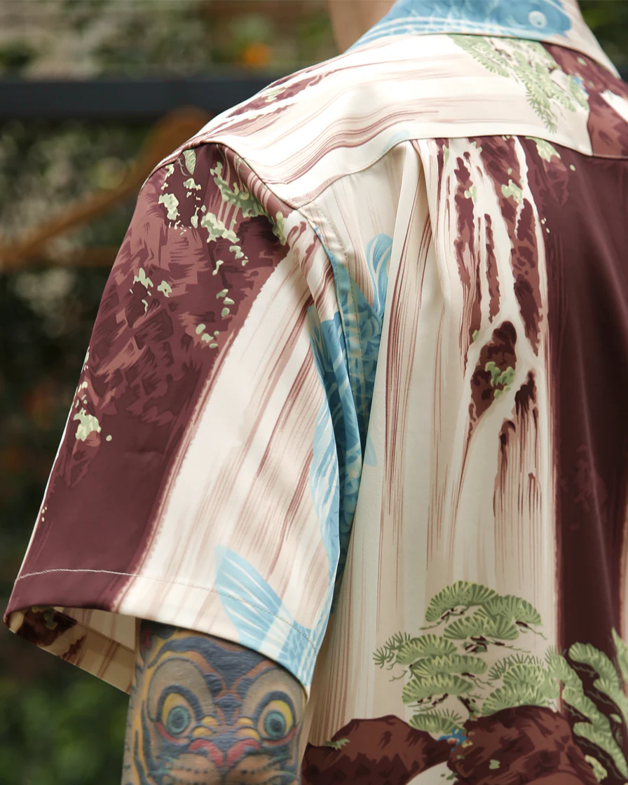 Ukiyo-e_Koi Fish Waterfall Aloha Shirt - Image 4