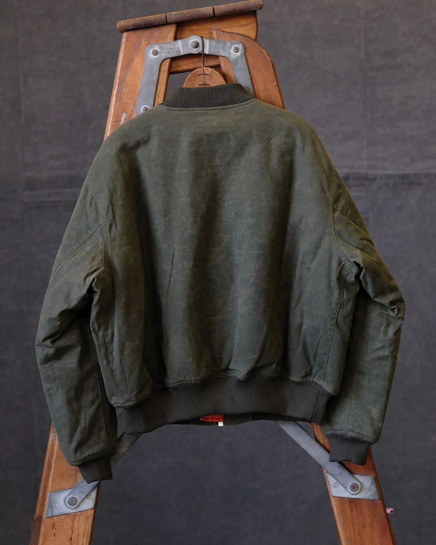 Waxed Canvas Quilted MA1 Bomber Jacket - Image 8