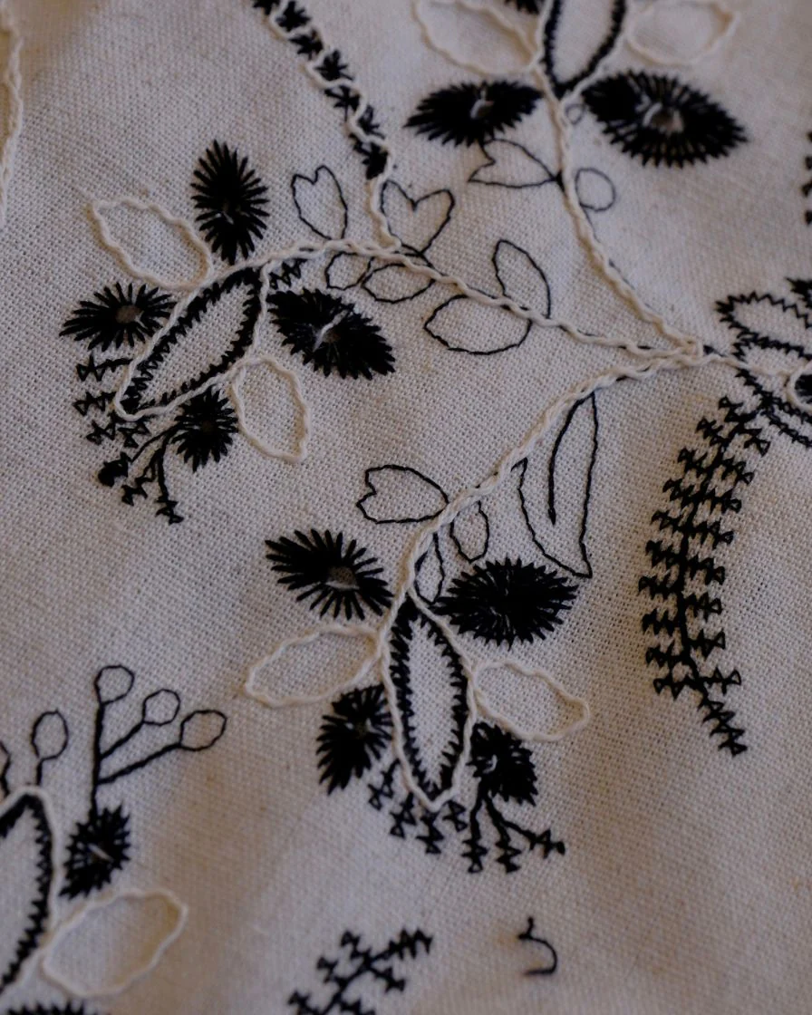 Wheat Embroidered Cuban Collar Shirt – White Cotton - Image 7