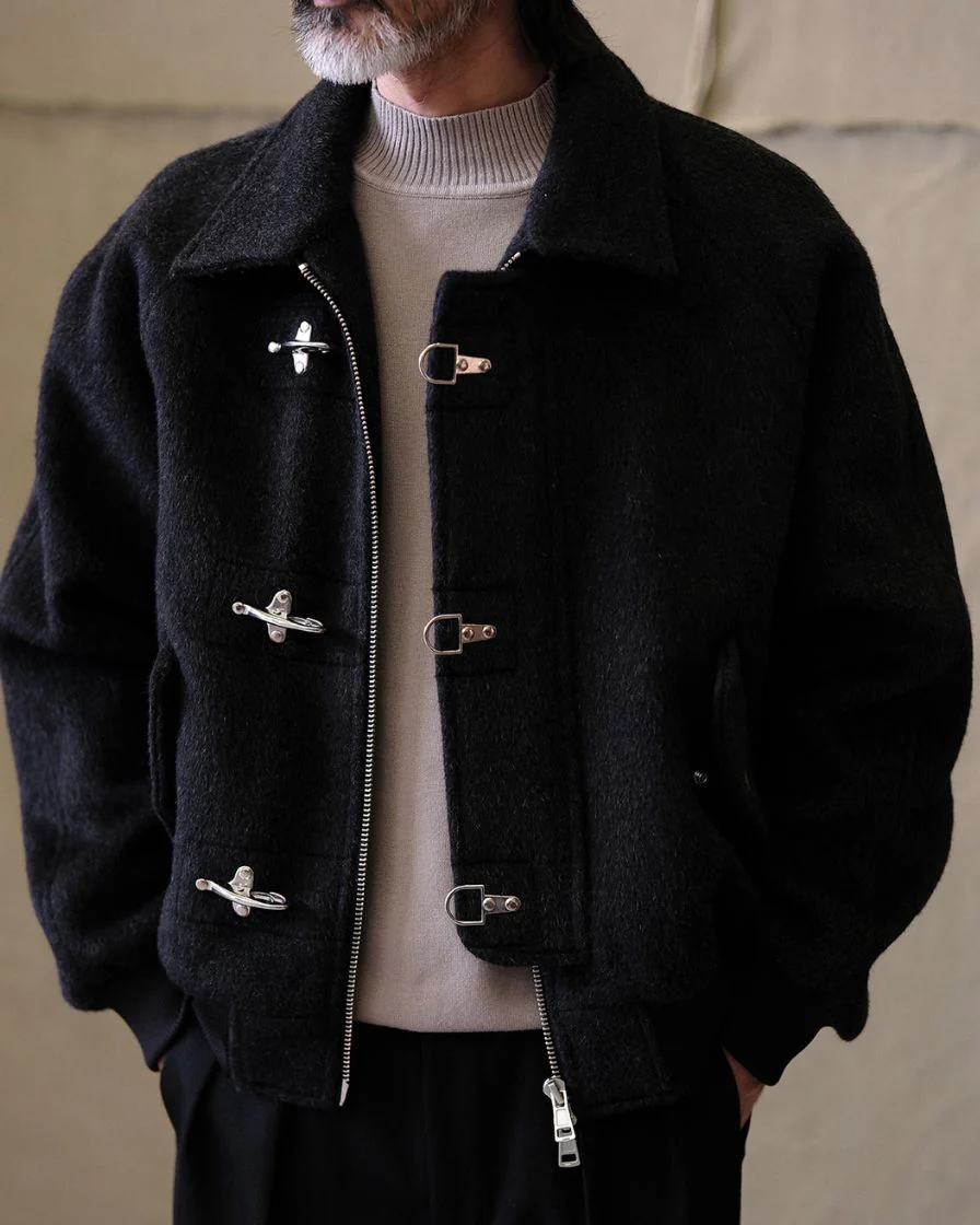 Wool bomber jacket fireman clasp - Image 2