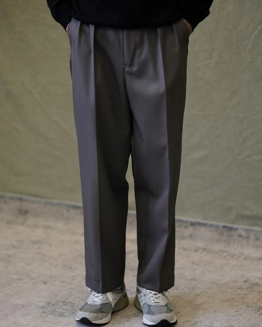 worsted wool blend pleated trousers - Image 2